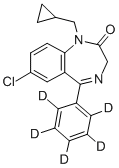 CAS 登录号：152477-89-9， 7-氯-1-(环丙基甲基)-1,3-二氢-5-(苯基-D5)-2H-1,4-苯并二氮杂卓-2-酮