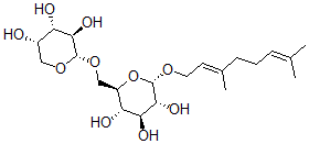 CAS#: 152520-94-0, (2S,3R,4S,5S,6R)-2-[(2E)-3,7-Dimethylocta-2,6-Dienoxy]-6-[[(2S,3R,4S,5S)-3,4,5-Trihydroxyoxan-2-Yl]Oxymethyl]Oxane-3,4,5-Triol
