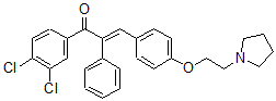 CAS#: 15272-67-0, 3,4-Dichloro-alpha-Phenyl-4'-[2-(1-Pyrrolidinyl)Ethoxy]Chalcone