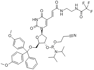CAS#: 153512-22-2, 5'-O-[Bis(4-Methoxyphenyl)Phenylmethyl]-2'-Deoxy-5-[3-Oxo-3-[[2-[(Trifluoroacetyl)Amino]Ethyl]Amino]-1-Propenyl]-Uridine 3'-[2-Cyanoethyl Bis(1-Methylethyl)Phosphoramidite]