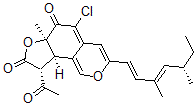 CAS 登录号：154037-52-2， (6aR,9R,9aR)-9-乙酰基-5-氯-3-[(1E,3E,5S)-3,5-二甲基庚-1,3-二烯基]-6a-甲基-9,9a-二氢呋喃并[5,4-h]异苯并吡喃-6,8-二酮