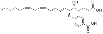 CAS#: 154978-38-8, 4-[[(1R,2E,4E,6Z,9Z)-1-[(1S)-4-Carboxy-1-Hydroxybutyl]-2,4,6,9-Pentadecatetraen-1-Yl]Thio]-Benzoic Acid
