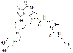 CAS 登录号：155056-06-7， 4-[(4-乙酰氨基-1-甲基吡咯-2-羰基)氨基]-1-[4-[2-(二(2-氨基乙基)氨基)乙基氨基]丁基]-N-[5-(3-二甲基氨基丙基氨基甲酰)-1-甲基吡咯-3-基]吡咯-2-甲酰胺