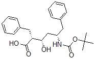 CAS 登录号：155069-09-3， (2R,3S,5S)-3-羟基-5-[(2-甲基丙烷-2-基)氧基羰基氨基]-6-苯基-2-(苯基甲基)己酸