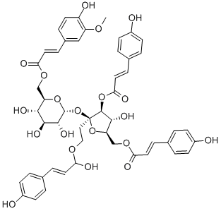 CAS#: 155179-21-8, [(2R,3S,4R,5R)-4-Hydroxy-2,5-Bis[[(E)-3-(4-Hydroxyphenyl)Prop-2-Enoyl]Oxymethyl]-2-[(2R,3R,4S,5S,6R)-3,4,5-Trihydroxy-6-[[(E)-3-(4-Hydroxy-3-Methoxyphenyl)Prop-2-Enoyl]Oxymethyl]Oxan-2-Yl]Oxyoxolan-3-Yl] (E)-3-(4-Hydroxyphenyl)Prop-2-Enoate
