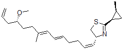 CAS#: 155233-30-0, (4R)-4-[(1Z,5E,7E,11R)-11-Methoxy-8-Methyltetradeca-1,5,7,13-Tetraenyl]-2-[(1R,2S)-2-Methylcyclopropyl]-4,5-Dihydro-1,3-Thiazole