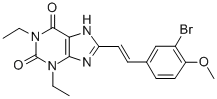 CAS 登录号：155271-48-0， 8-[(E)-2-(3-溴-4-甲氧基苯基)乙烯基]-1,3-二乙基-7H-嘌呤-2,6-二酮