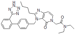 CAS 登录号：156222-09-2， 2-[2-丁基-4-氧代-3-[[4-[2-(2H-四唑-5-基)苯基]苯基]甲基]咪唑并[5,4-c]吡啶-5-基]-N,N-二乙基乙酰胺