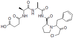 CAS 登录号：156616-24-9， 4-[[(2S)-1-[[(2S)-1-[[(2S)-1-(4-氯-3-氧代-1-苯基丁烷-2-基)吡咯烷-2-羰基]氨基]-1-氧代丙烷-2-基]氨基]-1-氧代丙烷-2-基]氨基]-4-氧代丁酸