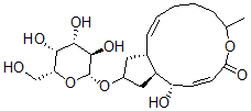 CAS#: 156663-50-2, (1S,2S,3E,11E,13R)-2-Hydroxy-7-Methyl-15-[(2R,3R,4S,5R,6R)-3,4,5-Trihydroxy-6-(Hydroxymethyl)Oxan-2-Yl]Oxy-6-Oxabicyclo[11.3.0]Hexadeca-3,11-Dien-5-One