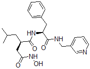 CAS 登录号：156680-39-6， (2R)-N'-羟基-2-(2-甲基丙基)-N-[(2S)-1-氧代-3-苯基-1-(吡啶-3-基甲基氨基)丙-2-基]丁二酰胺