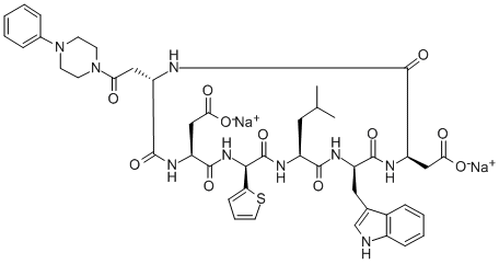 CAS#: 157380-72-8, Disodium 2-[(2R,5S,8S,11S,14S,17R)-17-(1H-Indol-3-Ylmethyl)-14-(2-Methylpropyl)-8-(2-Oxido-2-Oxoethyl)-3,6,9,12,15,18-Hexaoxo-5-[2-Oxo-2-(4-Phenylpiperazin-1-Yl)Ethyl]-11-Thiophen-2-Yl-1,4,7,10,13,16-Hexazacyclooctadec-2-Yl]Acetate