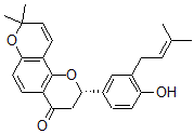 CAS 登录号：157414-03-4， (2S)-2-[4-羟基-3-(3-甲基丁-2-烯基)苯基]-8,8-二甲基-2,3-二氢吡喃并[2,3-f]苯并吡喃-4-酮