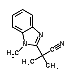 CAS 登录号：157763-84-3， 2-甲基-2-(1-甲基-1H-苯并咪唑-2-基)丙腈