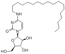 CAS 登录号：158233-67-1， 1-[(2R,3S,4S,5R)-3,4-二羟基-5-(羟基甲基)四氢呋喃-2-基]-4-(十八烷基氨基)嘧啶-2-酮