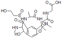 CAS 登录号：158274-98-7， 2-[[3-乙基-11,15-二羟基-13-(2-羟基乙基亚磺酰)-3,7-二甲基-10-甲基氨基-6,9-二氧代2-氧杂-5,8-二氮杂双环[10.3.1]十六碳-1(15),12(16),13-三烯-4-羰基]氨基]乙酸