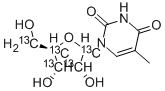 CAS#: 159496-17-0, 5-Methyl-Uridine-1',2',3',4',5'-13C5