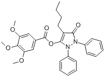 CAS#: 16006-74-9, 4-Butyl-2,5-Dihydro-5-Oxo-1,2-Diphenyl-1H-Pyrazol-3-Yl 3,4,5-Trimethoxybenzoate