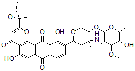 CAS#: 160219-87-4, 2-(2,3-Dimethyloxiran-2-Yl)-5,11-Dihydroxy-10-[5-(5-Hydroxy-4-Methoxy-6-Methyloxan-2-Yl)Oxy-4,6-Dimethyl-4-Methylaminooxan-2-Yl]Naphtho[2,3-h]Chromene-4,7,12-Trione