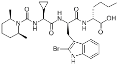 CAS#: 166735-10-0, (2S)-2-[[(2S)-2-Amino-2-Cyclopropylacetyl]-[(2S)-3-(2-Bromo-1H-Indol-3-Yl)-2-[[(2S,6R)-2,6-Dimethylpiperidine-1-Carbonyl]Amino]Propanoyl]Amino]Hexanoic Acid