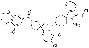 CAS#: 167261-60-1, 1-[2-[(3R)-3-(3,4-Dichlorophenyl)-1-(3,4,5-Trimethoxybenzoyl)Pyrrolidin-3-Yl]Ethyl]-4-Phenylpiperidine-4-Carboxamide Hydrochloride