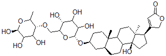 CAS#: 17179-38-3, 3beta-[(4-O-beta-D-Glucopyranosyl-6-Deoxy-beta-D-Galactopyranosyl)Oxy]-14-Hydroxy-5alpha-Card-20(22)-Enolide