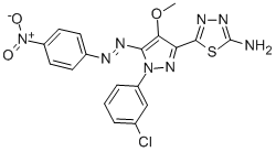 CAS#: 172701-60-9, 5-[1-(3-Chlorophenyl)-4-Methoxy-5-(4-Nitrophenyl)Diazenylpyrazol-3-Yl]-1,3,4-Thiadiazol-2-Amine