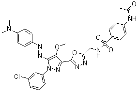 CAS#: 172701-70-1, N-(4-((((5-(1-(3-Chlorophenyl)-5-((4-(Dimethylamino)Phenyl)Azo)-4-Methoxy-1H-Pyrazol-3-Yl)-1,3,4-Oxadiazol-2-Yl)Methyl)Amino)Sulfonyl)Phenyl)-Acetamide