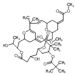 CAS#: 173075-49-5, (5Z,13Z)-1,21-Dihydroxy-17-(1-Hydroxyethyl)-5,13-Bis(2-Methoxy-2-Oxoethylidene)-10,10,26,26-Tetramethyl-19-Oxo-18,27,28,29-Tetraoxatetracyclo[21.3.1.1<Sup>3,7</Sup>.1<Sup>11,15</Sup>]Nonacosa-8,11-Dien-25-Yl Pivalate