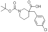CAS#: 174606-16-7, 3-(4-Chlorobenzyl)-1-{[(2-Methyl-2-Propanyl)Oxy]Carbonyl}-3-Piperidinecarboxylic Acid