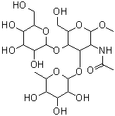 CAS 登录号：176106-81-3， 甲基 6-脱氧己糖吡喃糖苷-(1->3)-[己糖吡喃糖苷-(1->4)]-2-乙酰氨基-2-脱氧吡喃己糖苷
