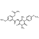 CAS#: 176379-33-2, 2-{[6-Amino-1-(4-Methoxyphenyl)-3-Methyl-2,4-Dioxo-1,2,3,4-Tetrahydro-5-Pyrimidinyl]Carbamoyl}-4-Methoxyphenyl Acetate