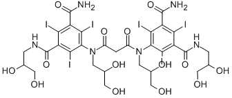 CAS#: 181872-90-2, 5-[[3-[[3-Carbamoyl-5-(2,3-Dihydroxypropylcarbamoyl)-2,4,6-Triiodophenyl]-(2,3-Dihydroxypropyl)Amino]-3-Oxopropanoyl]-(2,3-Dihydroxypropyl)Amino]-N'-(2,3-Dihydroxypropyl)-2,4,6-Triiodobenzene-1,3-Dicarboxamide