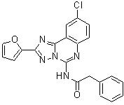 CAS 登录号：183721-15-5， N-[9-氯-2-(2-呋喃基)[1,2,4]三唑并[1,5-c]喹唑啉-5-基]-2-苯基乙酰胺