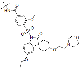 CAS#: 185913-78-4, N-Tert-Butyl-4-[5'-Ethoxy-4-(2-Morpholin-4-Ylethoxy)-2'-Oxospiro[Cyclohexane-1,3'-Indole]-1'-Yl]Sulfonyl-3-Methoxybenzamide