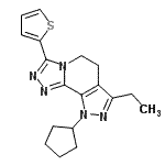 CAS#: 185954-27-2, 9-Cyclopentyl-7-Ethyl-3-(2-Thienyl)-6,9-Dihydro-5H-Pyrazolo[3,4-c][1,2,4]Triazolo[4,3-A]Pyridine
