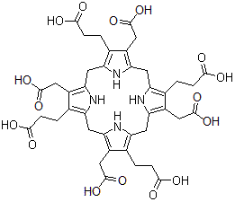 CAS#: 1867-62-5, 3,8,13,18-Tetrakis(Carboxymethyl)-5,10,15,20,22,24-Hexahydro-21H,23H-Porphine-2,7,12,17-Tetrapropanoic Acid