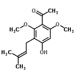 CAS 登录号：18780-96-6， 1-[4-羟基-2,6-二甲氧基-3-(3-甲基-2-丁烯-1-基)苯基]乙酮
