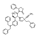 CAS 登录号：188559-22-0， (2S,5R)-2-[(1S)-1-[3-(二苄基氨基)苯基]丙基]-5-羟基-1-[(4R)-2-氧代-4-苯基-恶唑烷-3-基]-5-苯乙基-辛-6-炔-1,3-二酮