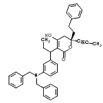 CAS 登录号：188559-25-3， (6R)-3-{1-[3-(二苄基氨基)苯基]丙基}-4-羟基-6-(2-苯基乙基)-6-(1-丙炔-1-基)-5,6-二氢-2H-吡喃-2-酮