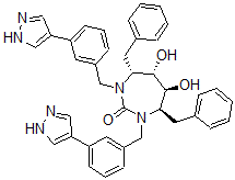 CAS 登录号：189275-62-5， (4R,5S,6S,7R)-5,6-二羟基-4,7-二(苯基甲基)-1,3-二[[3-(1H-吡唑-4-基)苯基]甲基]-1,3-二氮杂环庚-2-酮