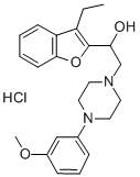 CAS 登录号：194099-58-6， 1-(3-乙基-1-苯并呋喃-2-基)-2-[4-(3-甲氧基苯基)哌嗪-1-基]乙醇盐酸盐