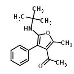 CAS#: 197857-42-4, 1-{2-Methyl-5-[(2-Methyl-2-Propanyl)Amino]-4-Phenyl-3-Furyl}Ethanone