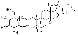 CAS 登录号：20117-33-3， (22R)-3beta-(beta-D-吡喃葡萄糖基氧基)-2beta,14,20,22-四羟基-5beta-胆甾-7-烯-6-酮