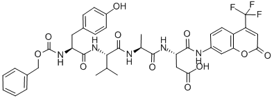 CAS#: 201608-13-1, N-[(Phenylmethoxy)Carbonyl]-L-Tyrosyl-L-Valyl-L-Alanyl-N-[2-Oxo-4-(Trifluoromethyl)-2H-1-Benzopyran-7-Yl]-L-alpha-Asparagine