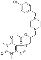 CAS#: 20630-44-8, [1-[4-[(4-Chlorophenyl)methyl]piperazin-1-yl]-3-(1,3-dimethyl-2,6-dioxo-purin-7-yl)propan-2-yl] acetate