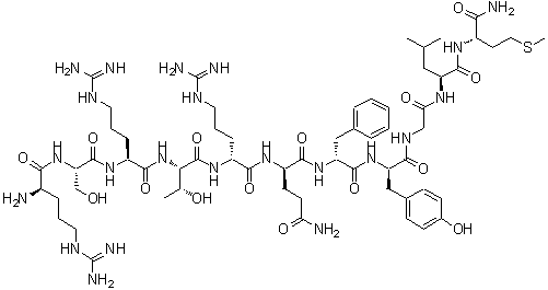 CAS 登录号：208041-90-1， D-精氨酰-L-丝氨酰-L-精氨酰-L-苏氨酰-D-精氨酰-D-谷氨酰胺酰-D-苯丙氨酰-D-酪氨酰甘氨酰-L-亮氨酰-L-蛋氨酰胺