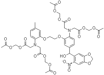 CAS#: 209161-73-9, Acetoxymethyl ([2-(Acetoxymethoxy)-2-Oxoethyl]{2-[2-(2-{Bis[2-(Acetoxymethoxy)-2-Oxoethyl]Amino}-5-[Hydroxy(6-Nitro-1,3-Benzodioxol-5-Yl)Methyl]Phenoxy)Ethoxy]-4-Methylphenyl}Amino)Acetate