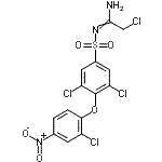 CAS 登录号：210411-44-2， 2-氯-N'-{[3,5-二氯-4-(2-氯-4-硝基苯氧基)苯基]磺酰基}乙脒