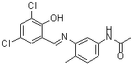 CAS 登录号：216502-34-0， N-{3-[(E)-(3,5-二氯-2-羟基苄亚基)氨基]-4-甲基苯基}乙酰胺